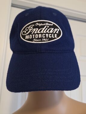Indian Motorcycle Blue Hat Wool Blend